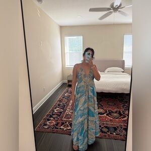 Boho Paisley Print V-Neck Maxi Dress Resort wear Cover up